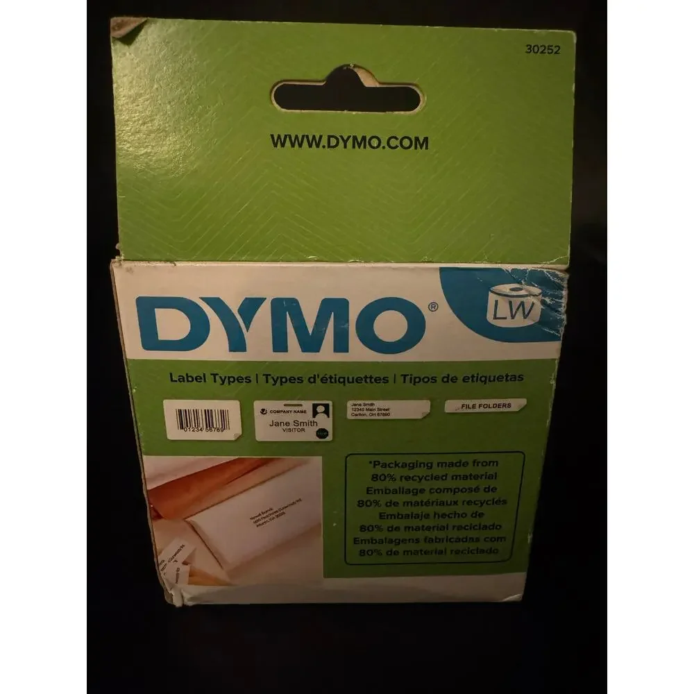 DYMO Labe/Writer White Address Labels 28 x 89mm, 2 X 350 Labels Product # 30252